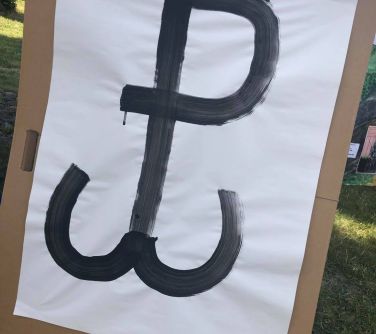 Polska Walcząca (Plakat namalowany przez dziecko. Symbol Polski Walczącej)