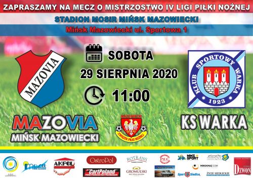 Zapraszamy na mecz piłki nożnej w ramach 5. kolejki czwartej ligi na Mazowszu