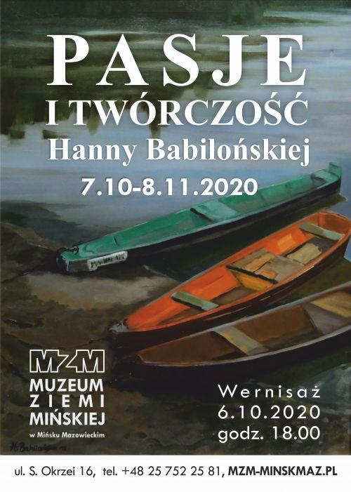 PASJE I TWÓRCZOŚĆ Hanny Babilońskiej w MUZEUM ZIEMI MIŃSKIEJ - plakat