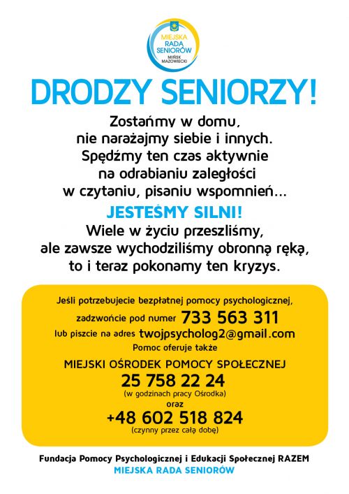 Informacja dla seniorów