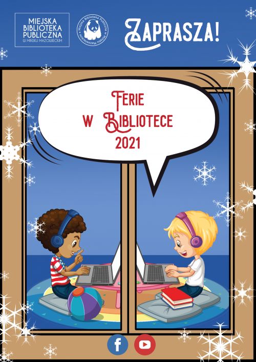 plakat promoujący ferie w MBP