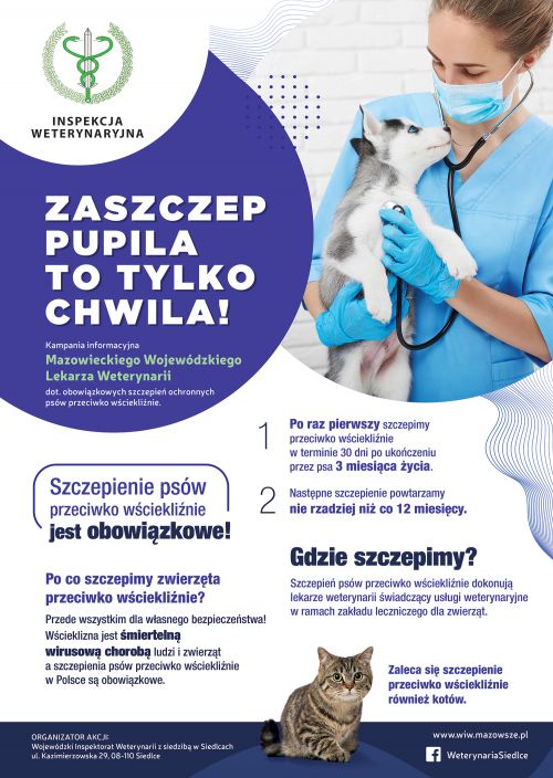 Plakat dot. akcji "Zaszczep pupila"