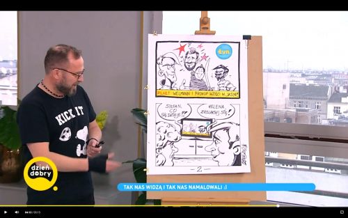 Wojtek Cichoń rysuje komiks w TVN