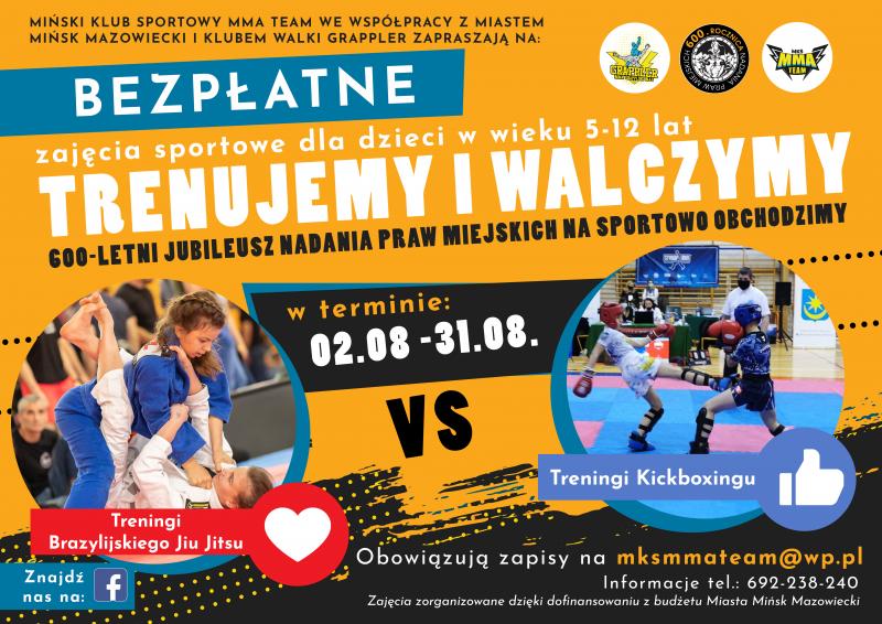 plakat promujący zajęcia sportowe dla dzieci w wieku 5-12 lat