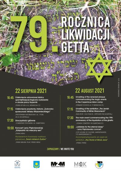 plakat promujący wydarzenia 79. rocznicy likwidacji getta