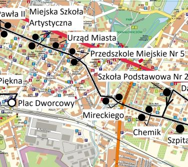 LINIA M2 z przystankami