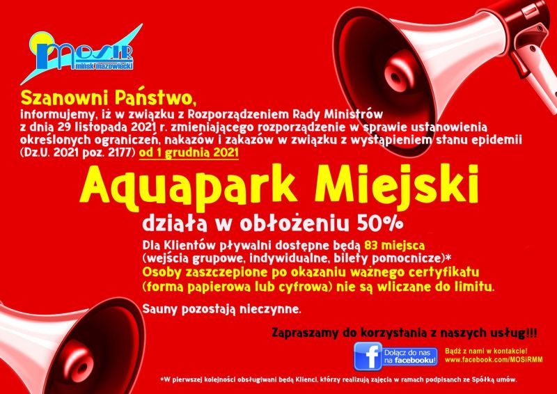 Ograniczenia ilości osób w aquaparku