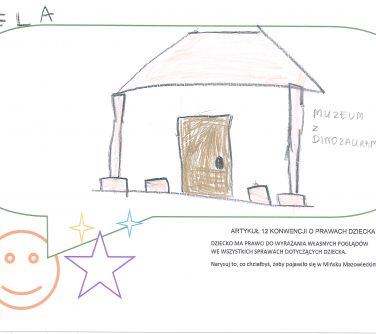 Petycje kredką malowane - muzeum z dinozaurami
