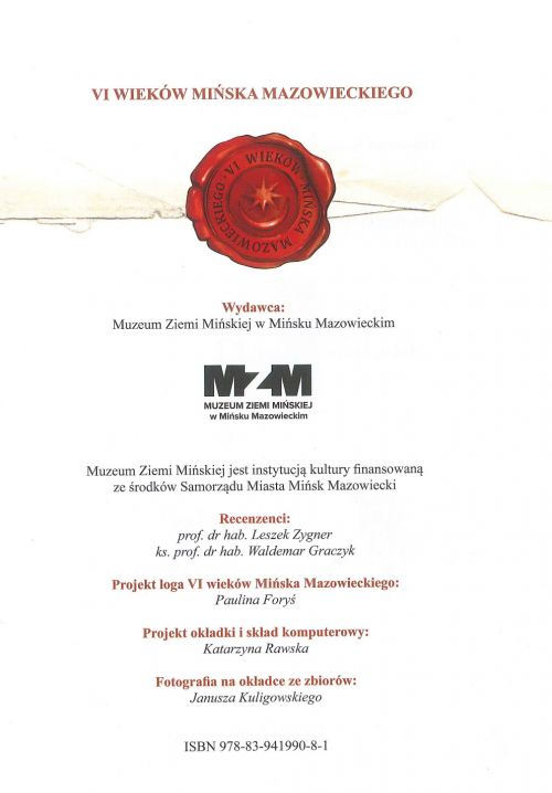 VI Wieków Mińska Mazowieckiego - TOM III - strona redakcyjna