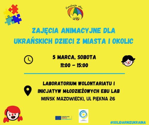 Zajęcia animacyjne dla ukraińskich dzieci.
