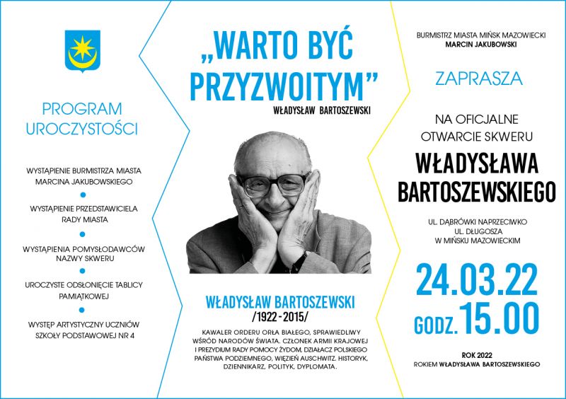 Otwarcia Skweru Władysława Bartoszewskiego