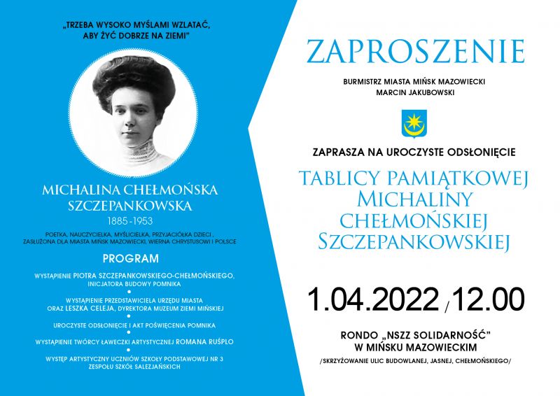 Odsłonięcie tablicy pamiątkowej Michaliny Chełmońskiej-Szczepankowskiej