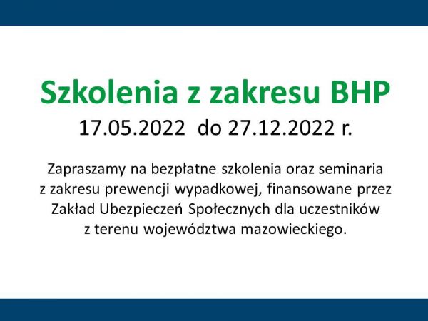 Szkolenia z zakresu BHP