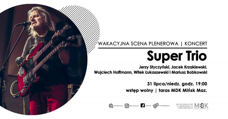 po lewej stronie w kole mężczyzna z gitarą śpiewa, po prawej stronie informacje dotyczące wydarzenia