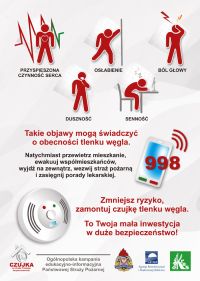 Infografiki i informacje o zagrożeniu zatruciem tlenkiem węgla