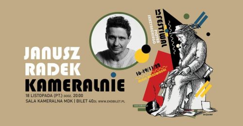 plakat z napisem głównym: Janusz Radek "kameralnie" oraz zdjęciem wykonanwcy
