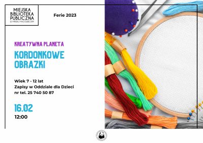 z lewej storny informacje dotyczące wydarzenia po prawej stronie zdjęcie kolorowych kordonków