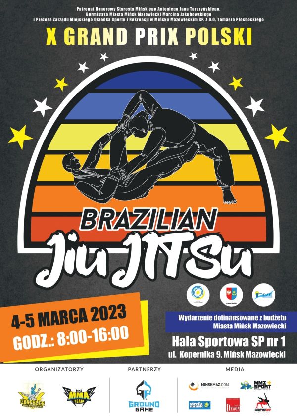 plakat z tytyłem głównym X Grand Prix Polski Brazilian Jiu Jitsu