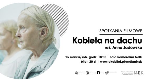 po lewej stronie w kole kobieta zamyslona stoi bokiem, po praej stronie informacje dotyczące wydarzenia
