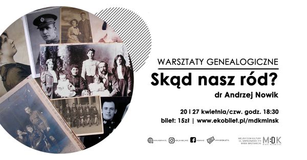 po lewej stronie w kole stare zdjęcia , po prawej stronie informacje dotyczące wydarzenia
