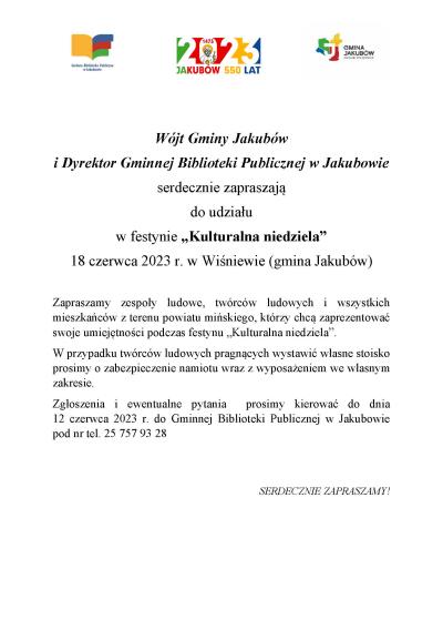 Zaproszenie, na górze loga, informacje zawarte na plakacie znajdują się w treści artykułu zamieszczonego na stronie