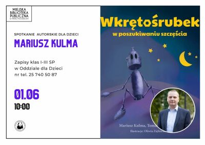 po prawej stronie zdjęcie mężczyzny w dolnym prawym rogu na tle zdjęcia robocika siedzącego na kuli naokoło gwiazdy i...
