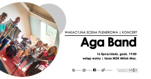 po lewej stronie osoby które trzymają instrumenty w dłoniach, po praej stronie informacje które znajdują się w treści...
