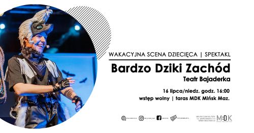 po lewej stronie uśmiechnięta kobieta w przebraniu, informacje zawarte na plakacie znajdują się w treści artykułu...
