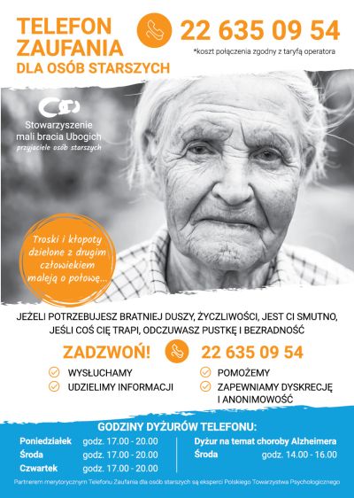 zdjęcie starszej  kobiety, informacje zawarte na plakacie znajdują się w treści artykułu zamieszczonego na stronie