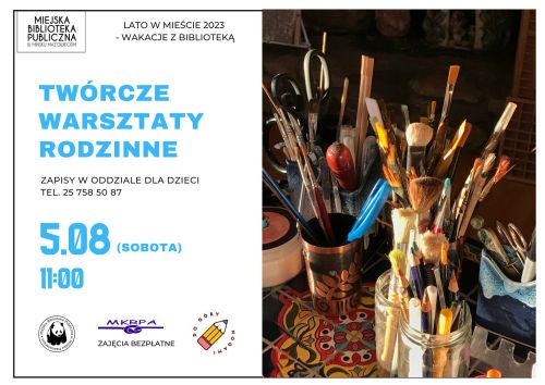 po prawej stronie zdjęcie pędzli w kubkach stojących na stole, po lewej stronie informacje znajdują się w treści artykułu...