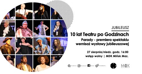 po lewej stronie w kole podzielonym na kwadraty zdjęcia osób, po prawj stonie informacje które znajdują się w treści...