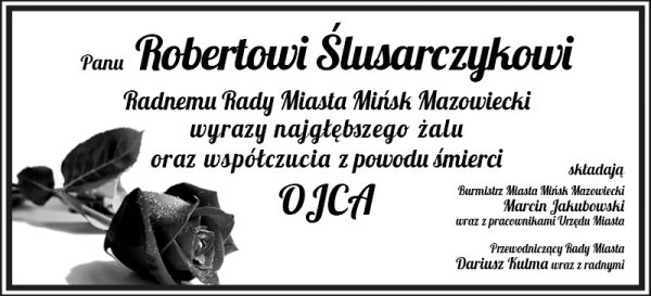 kondolencje, treść znajduje się w artykule zamieszczonym na stronie