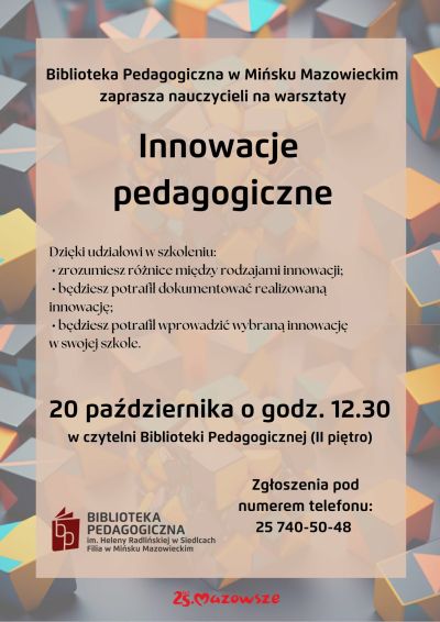 w tle plakatu kolorowe kostki, informacje zawarte na plakacie znajdują się w treści artykułu zamieszczonego na stronie