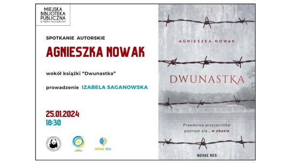 Po prawej zdjęcie szarej okładki książki z drutami kolczastymi, po lewej informacje zawarte w artykule