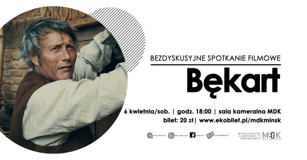 Po lewej zdjęcie chłopa stojącego bokiem z rękoma uniesionymi do góry, patrzącego w prawą stronę. Po prawej informacje
