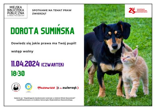 po prawej stronie pies i kot stoją na zielonej trawie, po lewej informacje zawarte w treści artykułu