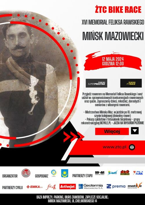 W kole stare czarno-białe zdjęcie mężczyzny z wąsikiem. Do białej szmatki ma zaczepione klucze do śrub. Po prawej tekst.
