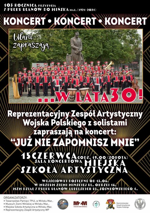 Na górze informacje. Na dole na białym pasku loga