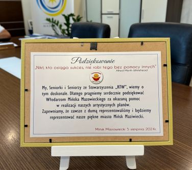 Mini obrazek na stojaku z dedykacją