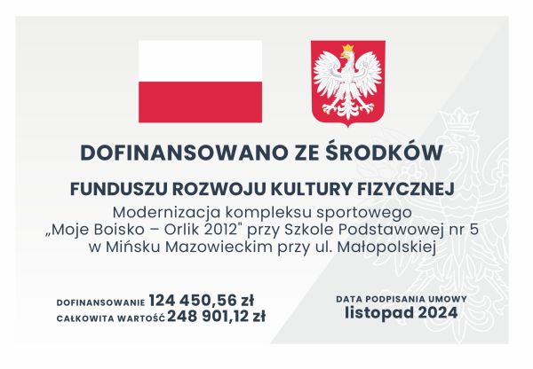 Na szarym tle z wytłoczonym po prawej białym orłem inforamcje. Na górze flaga i herb Polski