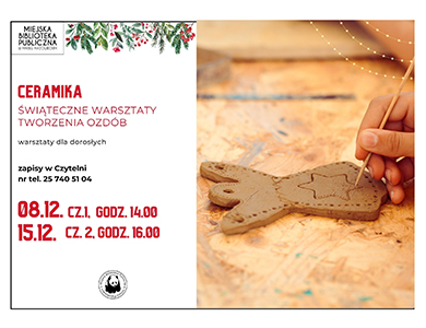 Ceramiczne ozdoby świąteczne - warsztaty w MBP