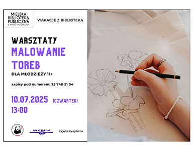 Po lewej na białym kolorowa treść. Po prawej w dłoni ołówek. Ktoś rysuje kwaity na płótnie
