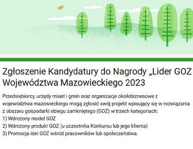 Konkurs „Lider GOZ Województwa Mazowieckiego 2023