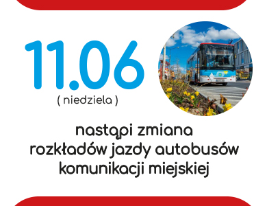 Korekta rozkładu jazdy komunikacji miejskiej od 11.06.2023 r.
