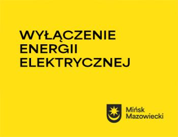 Napis "wyłączenia energii elektrycznej" na żółtym tle