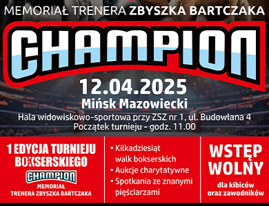 Na czerwonym tle informacje