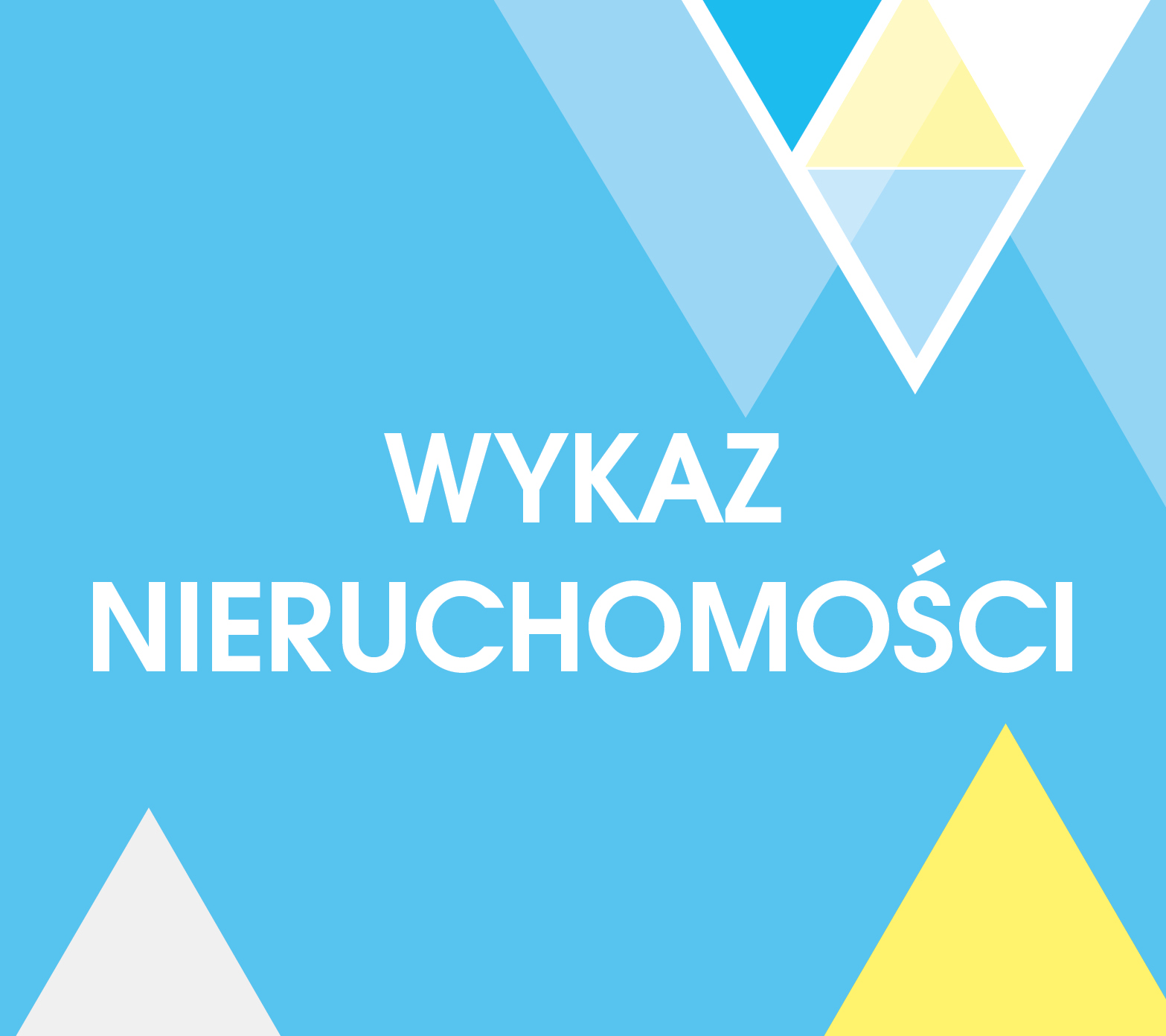 Na niebieskim tle napis wykaz nieruchomości