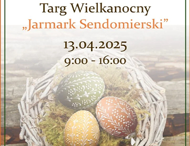 Na tle białego gniazda z trzema kolorowymi jajkami informacje