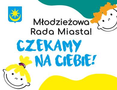 W dwóch przeciwległych rogach dwie uśmechnięte narysowane buźki. Czekamy na Ciebie!