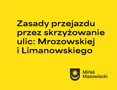 Na żółtym tle treść zawarta w poście. W dolnym -prawym rogu czarny sygnet miasta i napis Mińsk Mazowiecki